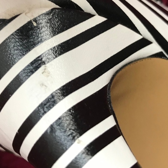 Express Black & White Stripe High Heels - Picture 8 of 8